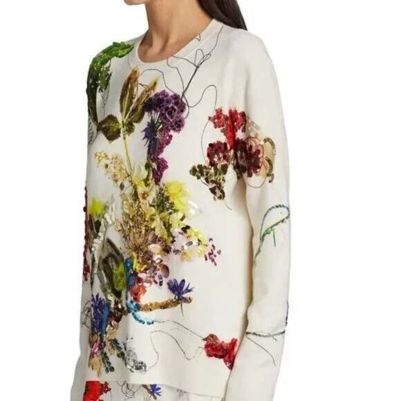 JASON WU COLLECTION SEQUIN/CRYSTALS EMBELLISHED SWEATER SIZE M/L NEW Sweaters